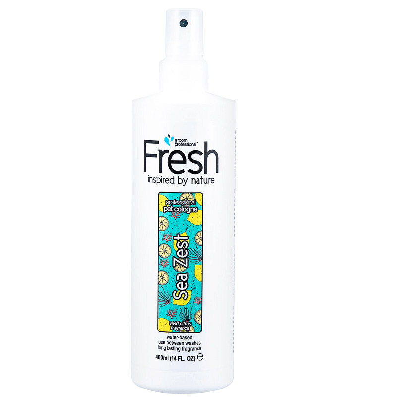 GROOM PROFESSIONAL Fresh Sea Zest Cologne 400 ml | Parfum Profesional pentru Caini cu Aroma Citrica | Formula Fara Alcool, Potrivit pentru Utilizare Zilnica