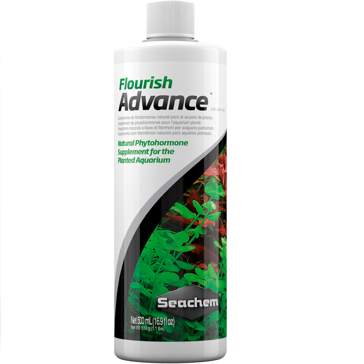 SEACHEM Flourish Advance, Fertilizant cu Fitohormoni Accelerator Natural Pentru Cresterea Plantelor de Acvariu, 500ml