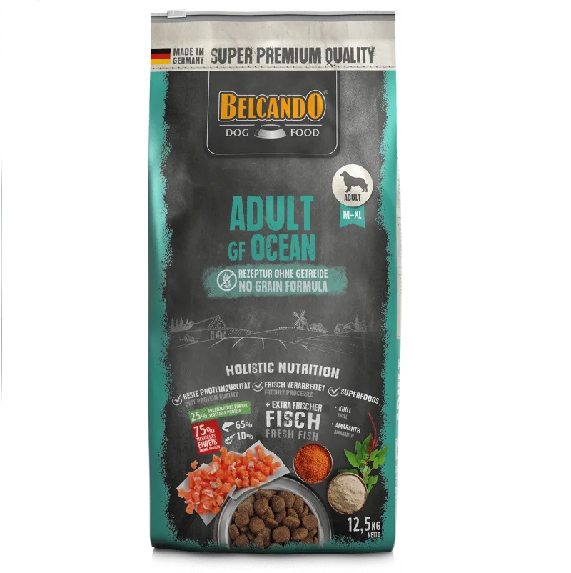 BELCANDO Adult Grain Free Ocean, cu Somon, Hrana Uscata Fara Cereale Pentru Caini, 12.5kg 