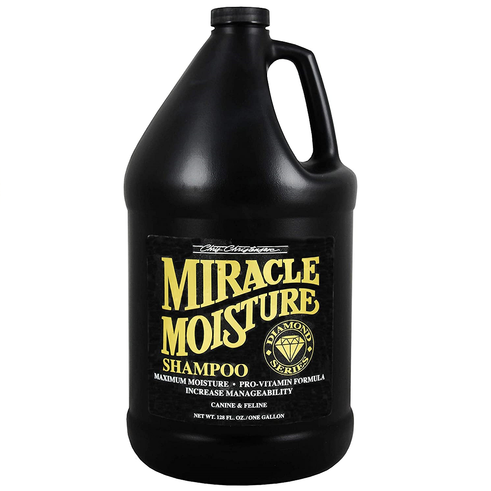 CHRIS CHRISTENSEN Diamond Series Miracle Moisture Shampoo 3.8 L | Sampon Hidratant Profesional pentru Caini si Pisici | Pentru Piele Uscata si Blana Deteriorata, Lipsita de Stralucire