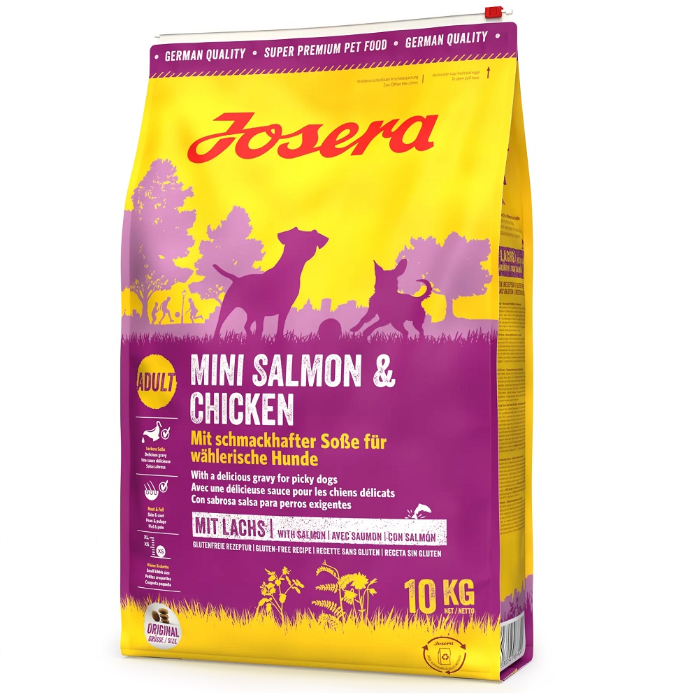 JOSERA Mini cu Somon si Pui, 10 kg – Hrană Uscată Premium pentru Câini Adulți de Talie Mică, Energie și Vitalitate