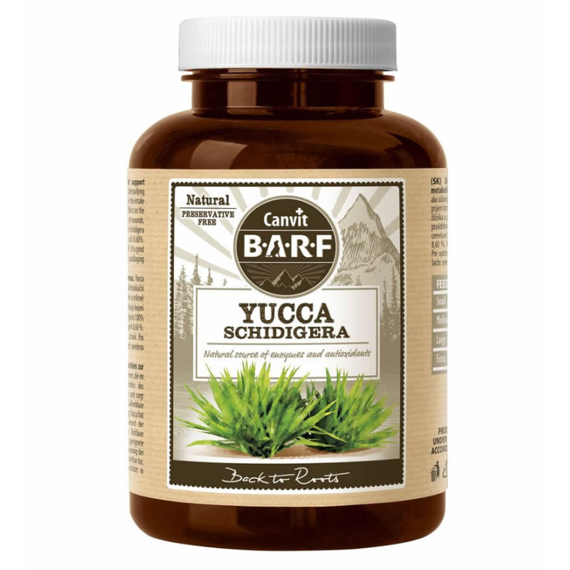CANVIT BARF Yucca Schidigera 160 g – Supliment Natural cu Yucca pentru Caini si Pisici, Sprijin Digestiv si Reducerea Mirosului Fecalelor