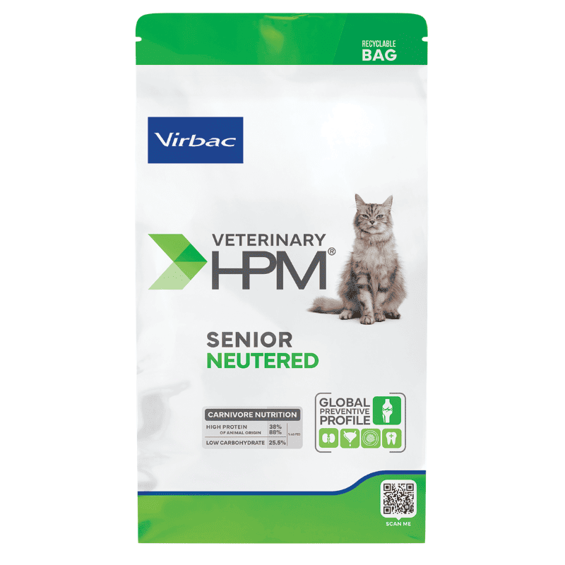 VIRBAC Veterinary HPM Senior Neutered Cat 7kg | Hrana Uscata pentru Pisici Senioare (10+ ani) Sterilizate 
