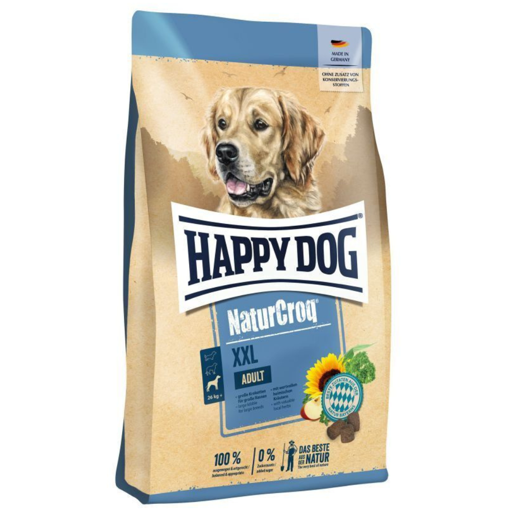 HAPPY DOG NaturCroq XXL – Hrană Uscată Premium pentru Câini de Talie Mare si Foarte Mare, Crochete Extra-Mari, Nutriție Echilibrată, 15 kg