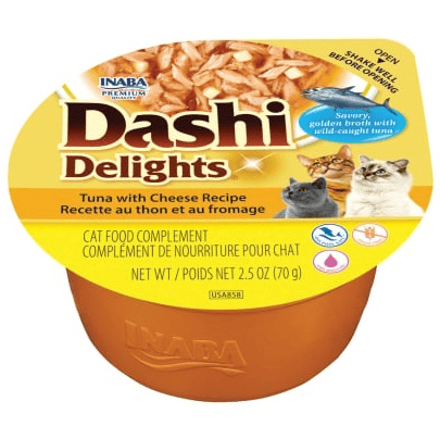 CIAO Dashi Delights Ton si Branza 70 g | Hrana Umeda Complementara pentru Pisici | Bucatele de Peste in Supa Dashi, Fara Cereale