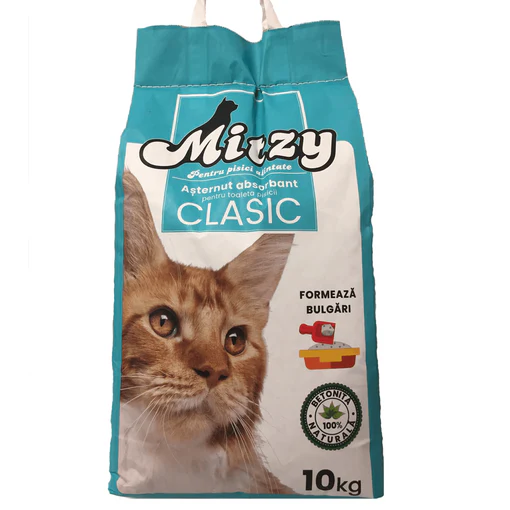 MITZY Clasic 10 kg | Nisip Natural din Bentonită pentru Litieră, Aglomerant și Control Eficient al Mirosurilor