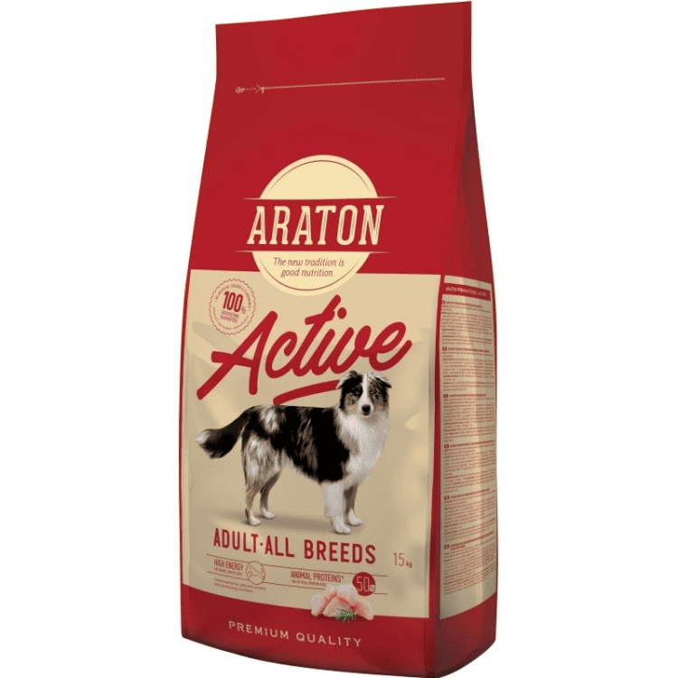 ARATON Dog Adult Active 15 kg | Hrana Uscata Completa pentru Caini Adulti Activi, toate rasele