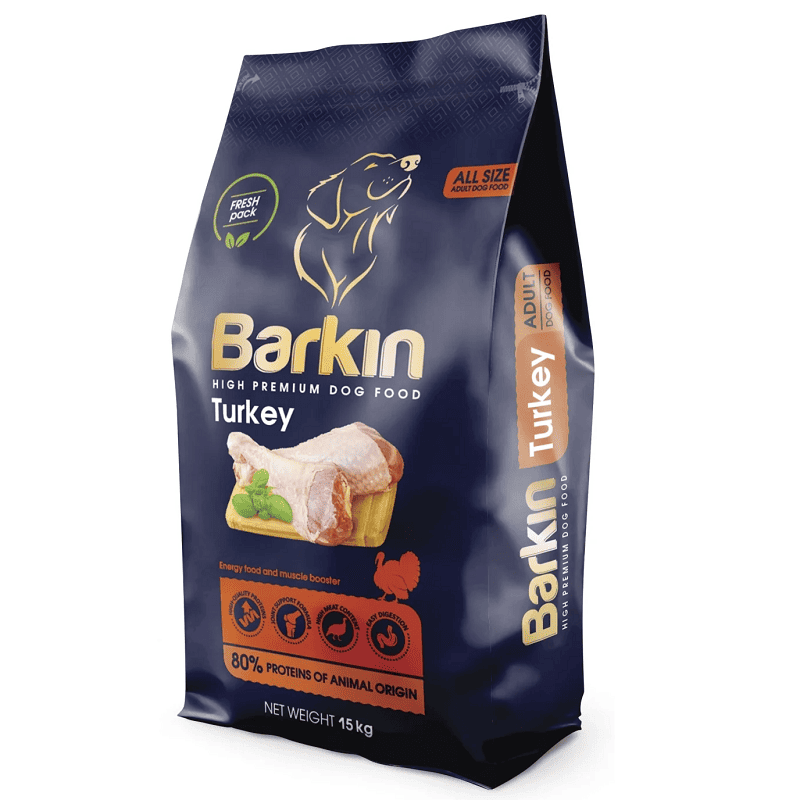 BARKIN Adult All Size cu Curcan 15 kg | Hrana Uscata Premium pentru Caini Adulti de Toate Taliile | Digestie Optima si Suport Articular
