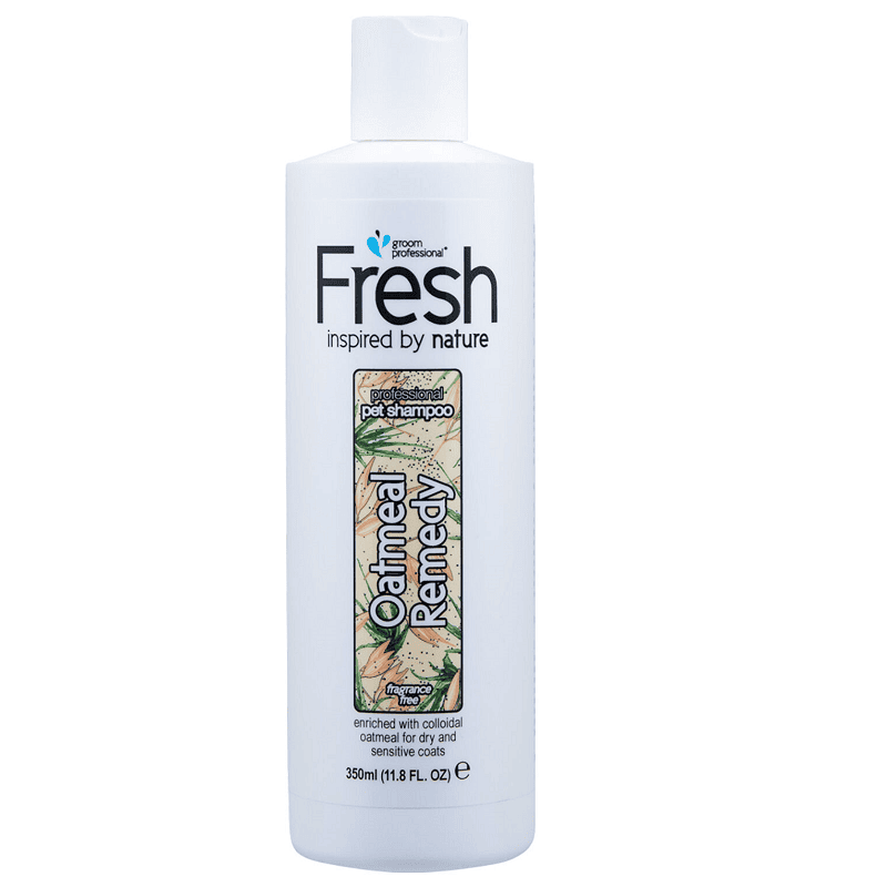 GROOM PROFESSIONAL Fresh Oatmeal Remedy Shampoo 350 ml | Sampon Profesional Hipoalergenic Concentrat (dilutie 16:1) cu Ovaz Coloidal si Aloe Vera pentru Caini | Calmarea Pielii, Hidratare si Confort
