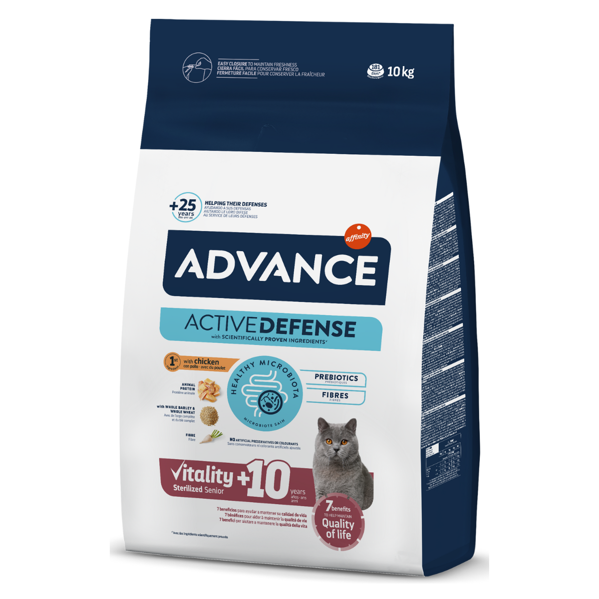 ADVANCE Sterilized Senior 10+, cu Pui, Hrana Uscata Pisici Sterilizate Senioare, 10Kg