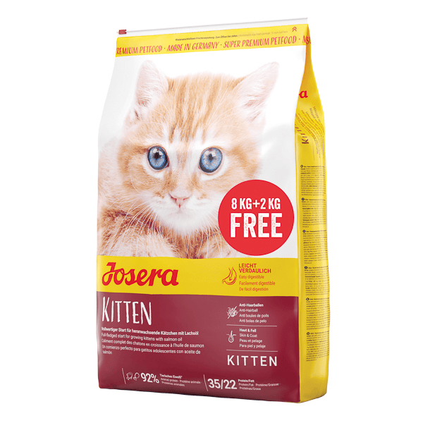 JOSERA Kitten PROMO 8 kg + 2 kg GRATIS – Hrană Uscată Premium pentru Pisoi și Pisici Tinere, cu Nutrienti pentru o Crestere Sanatoasa si Vitalitate Crescuta
