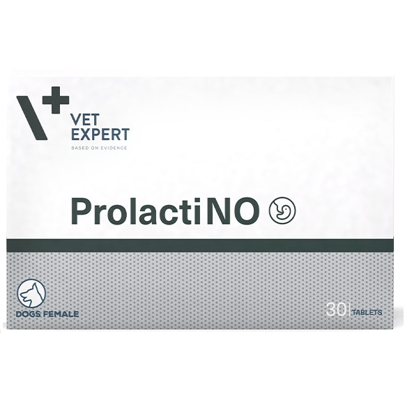VET EXPERT ProlactiNO 255mg, Supliment Pentru Catele de Talie Mica sau Medie, cu Manifestari de  Sarcina / Lactatie Falsa, 30 tablete