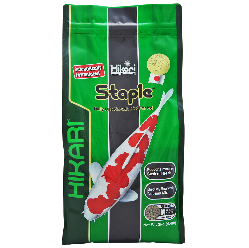 HIKARI Staple Medium, 2 kg – Hrana de Baza pentru Crapi Koi si alti Pesti de Iaz, Granule Medii, cu Vitamina C Stabilizata