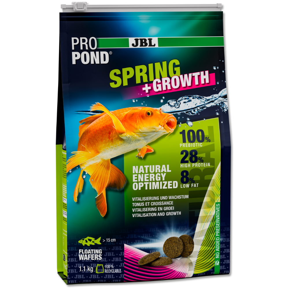 JBL ProPond Spring+Growth – Hrană Completă pentru Koi si Pesti de Iaz, Sustine Imunitatea și Creșterea Primăvara, 28% Proteină, 1.1 kg