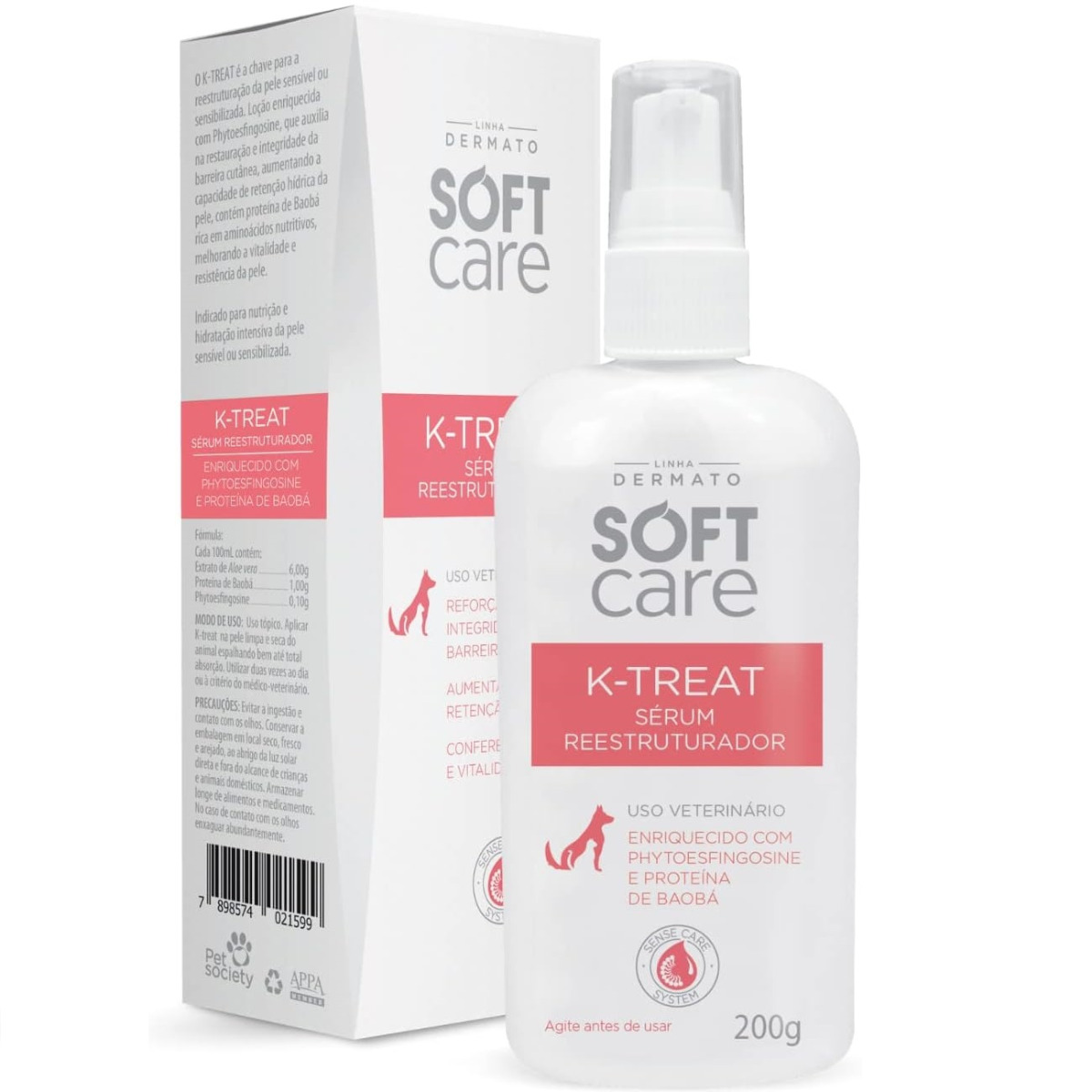 SOFT CARE K-Treat Serum, Lotiune Restructuranta Pentru Pielea Sensibila a Cainilor si Pisicilor cu Atopii sau Alergii, 200g