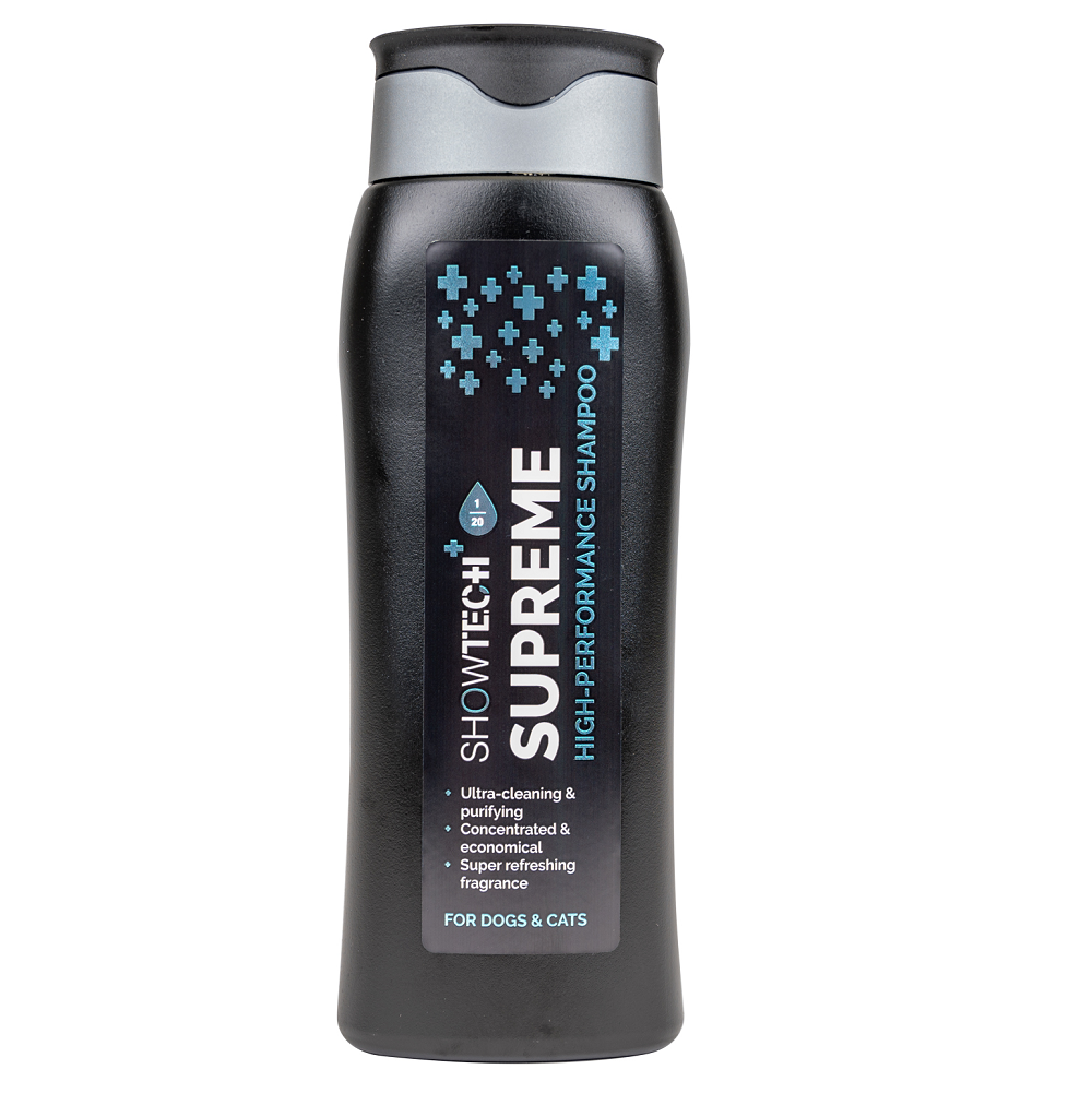 SHOWTECH+ Supreme Shampoo 300 ml | Sampon Profesional Concentrat 1:20 pentru Curatare Intensa si Revitalizarea Blanii la Caini si Pisici