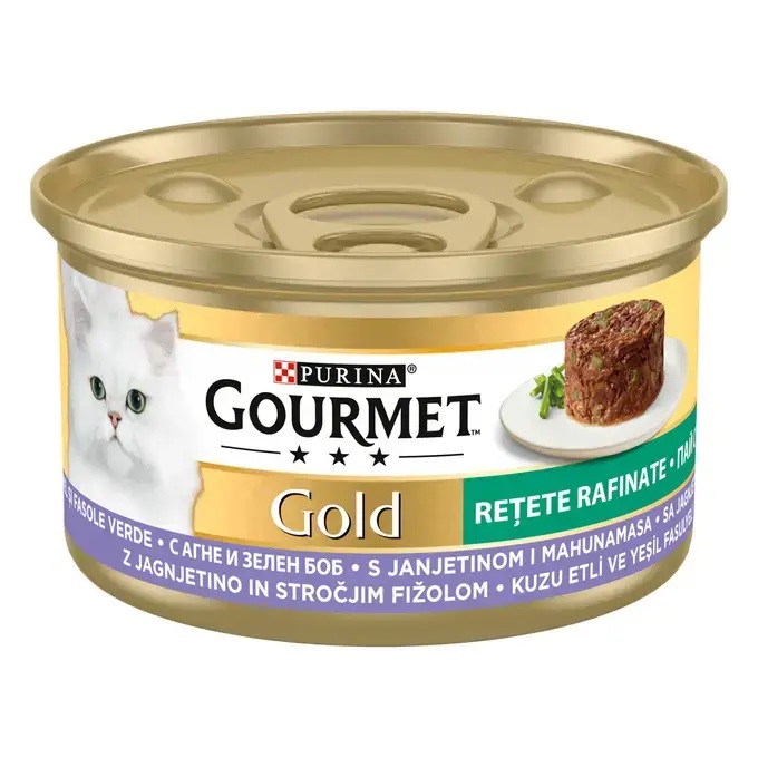 PURINA Gourmet Retete Rafinate, cu Miel si Fasole Verde, Conserva Hrana Umeda Pentru Pisici, 85g