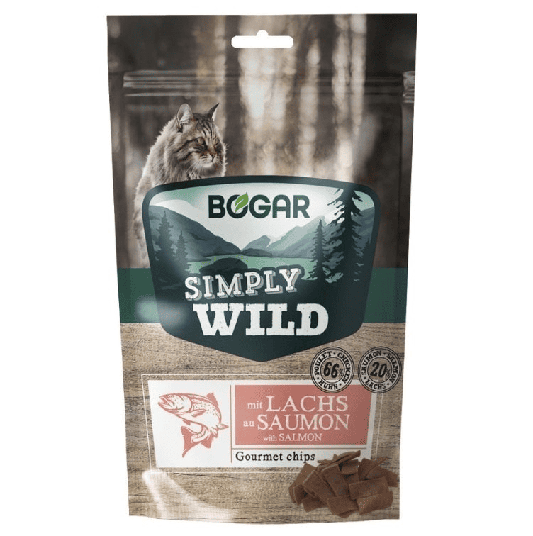 BOGAR Simply Wild Chips Somon 50 g | Recompense Crocante pentru Pisici
