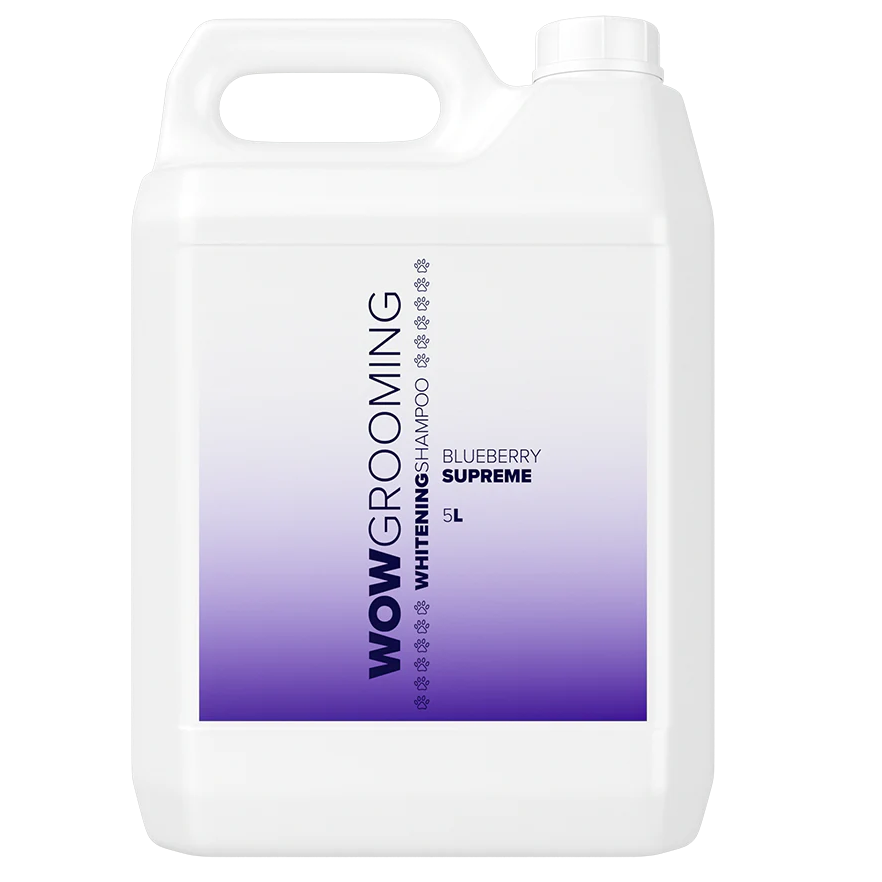 WOW GROOMING Whitening, Sampon Concentrat 1:20 Intensificator de Culoare Pentru Caini cu Blana Alba sau Deschisa la Culoare, 5L