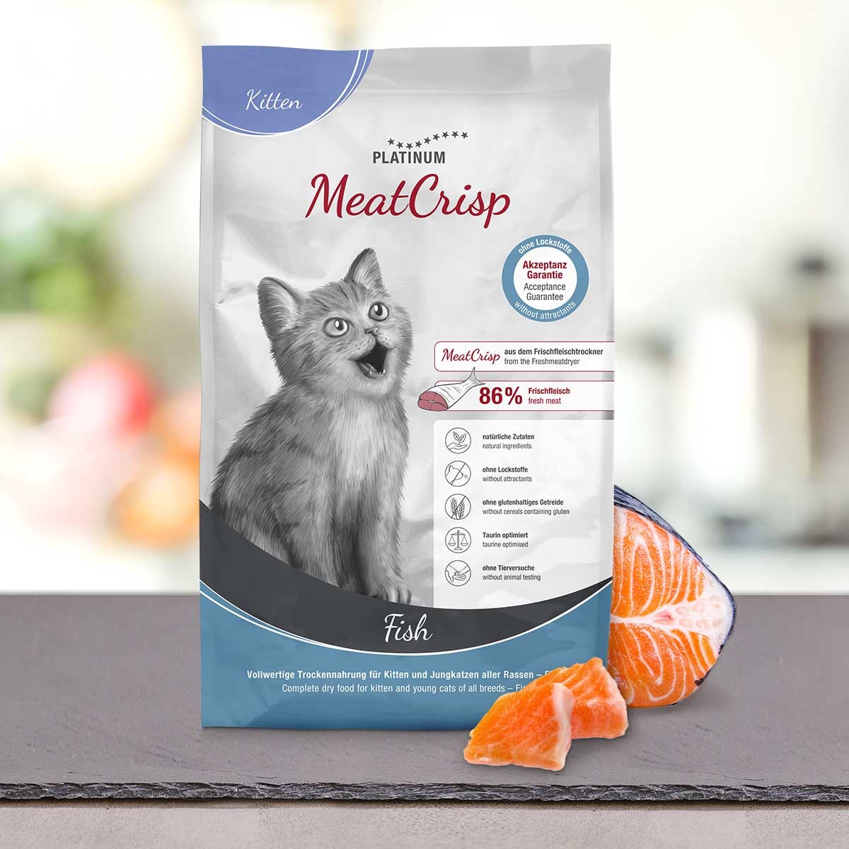 PLATINUM MeatCrisp Kitten, cu Peste, Hrana Uscata Pentru Pui de Pisica, 3kg