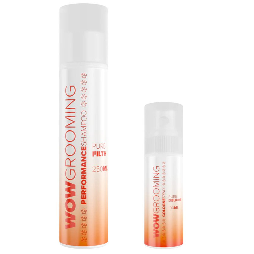 WOW GROOMING Pure, Set Pentru Ingrijirea Blanii Cainilor, Sampon Pure Filth 250ml si Parfum Pure Delight 100ml