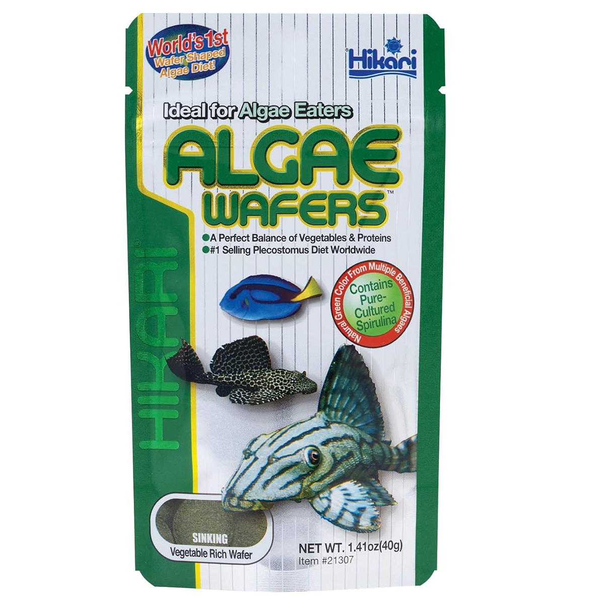 HIKARI Algae Wafers, 40 g – Hrana Naturala cu Spirulina pentru Pesti Pleco si Ierbivori de Fund