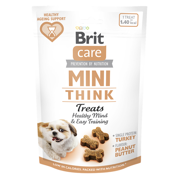BRIT CARE Dog Mini Treats Think 50 g – Recompense pentru Stimulare Mentală și Dresaj la Câini de Talie Mică