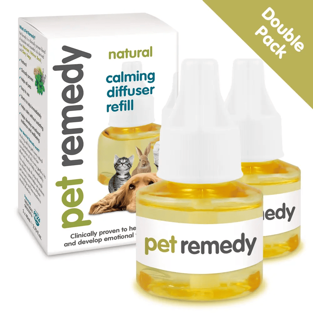 PET REMEDY Diffuser Calming Refill Pack 2 x 40 ml | Rezerva Vaporizator Electric | Solutie Naturala Antistres pentru Caini, Pisici si Alte Animale