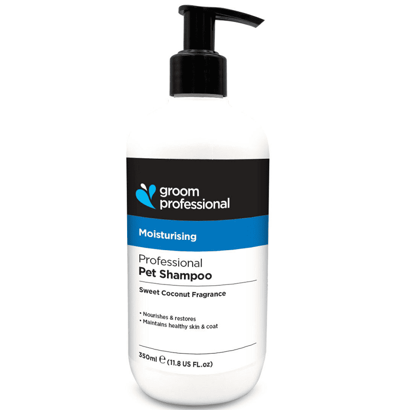 GROOM PROFESSIONAL Coconut Shampoo 350 ml | Sampon Profesional Concentrat (dilutie 10:1) Hidratant cu Ulei de Cocos, pentru Câini cu Blană Deteriorată și Piele Uscată