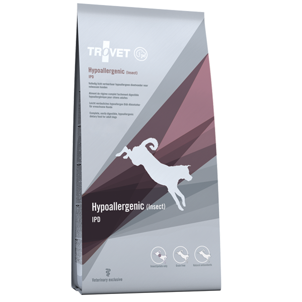 TROVET Dog Hypoallergenic HPD,, cu Proteina de Insecte - Dieta Veterinara Uscata pentru Caini cu Alergii sau Intolerante Alimentare, 10 kg 