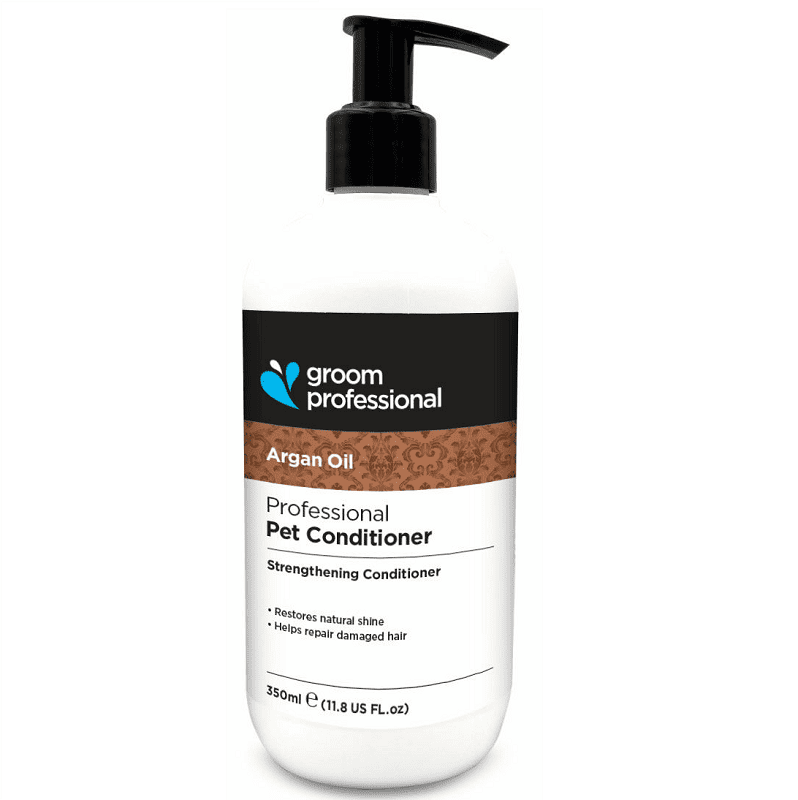 GROOM PROFESSIONAL Argan Oil Conditioner 350 ml | Balsam Profesional Ready-to-Use cu Ulei de Argan pentru Caini | Hranire Intensiva, Catifelare si Stralucire