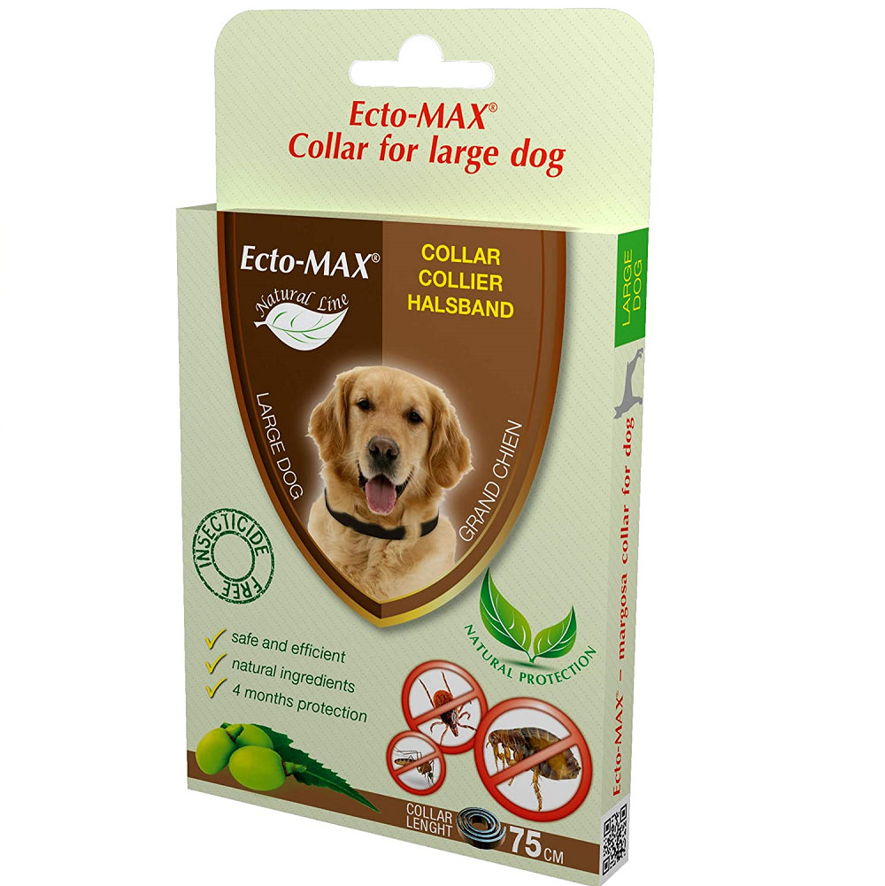 ECTO-MAX Bio Dog, Zgarda Antiparazitara Pentru Caini Talie Medie | Mare, 75cm
