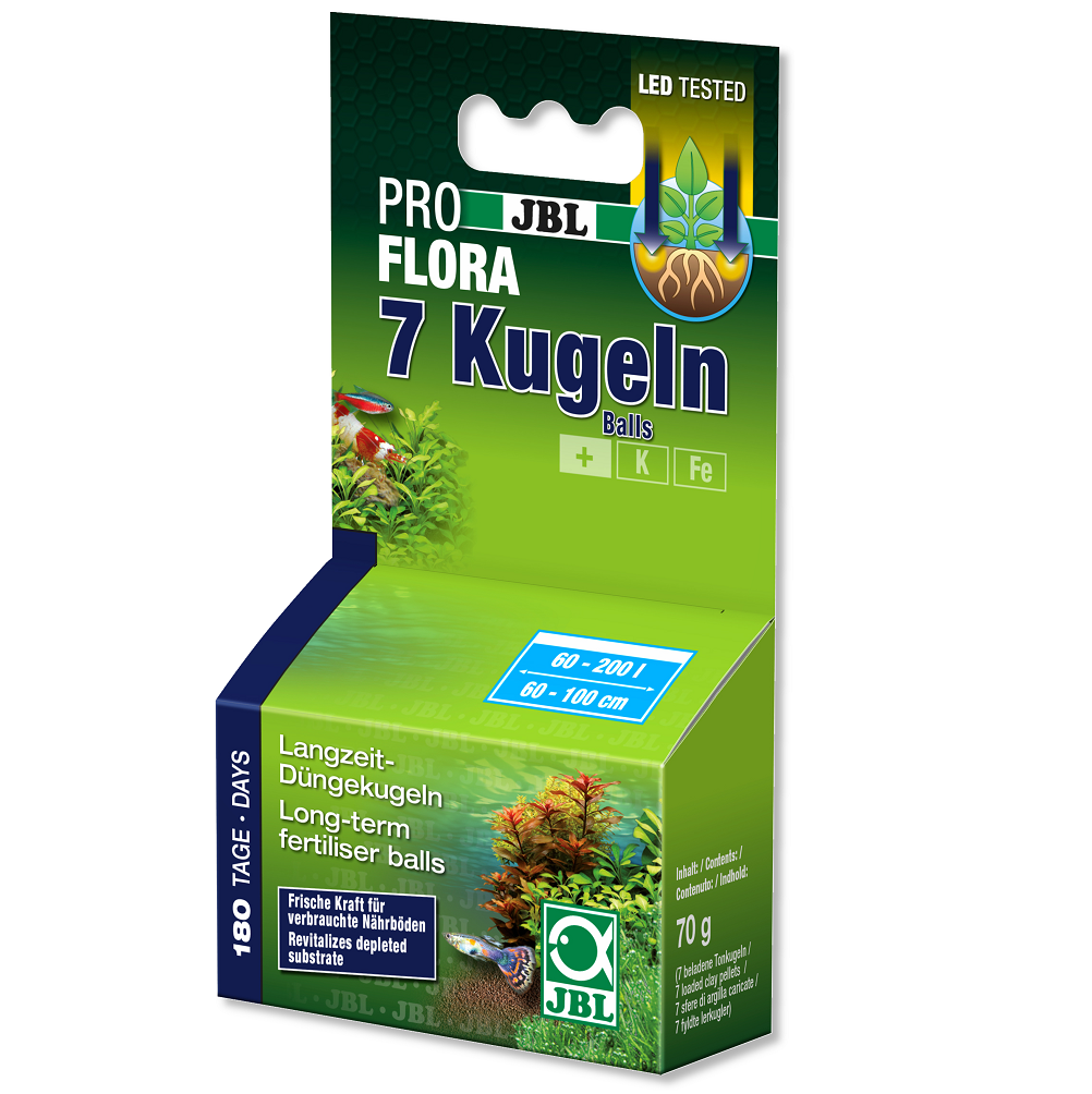 JBL PRO FLORA 7 Balls, Bile Substrat Fertilizant pe Termen Lung, Pentru Plante Acvariu de Apa Dulce, 7Bile