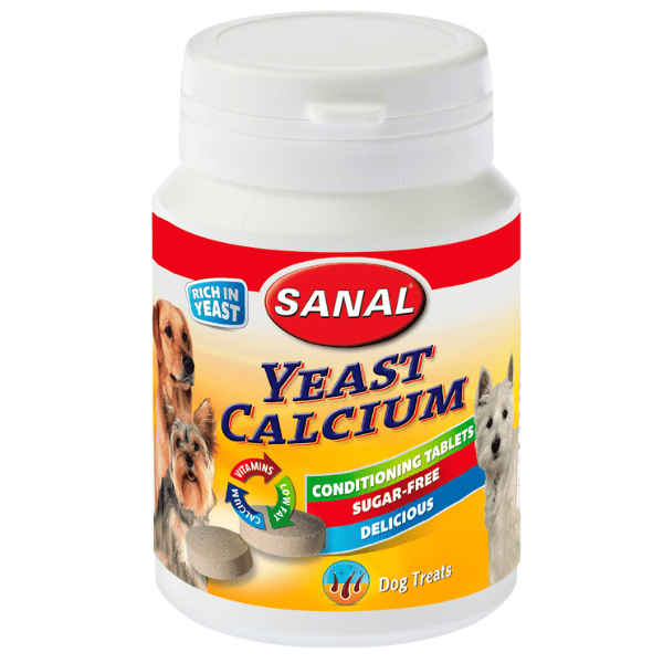 SANAL Dog Yeast Calcium 75 g | Supliment cu Drojdie, Calciu si Complex de Vitamine B pentru Blana Lucioasa, Oase si Dinti Puternici