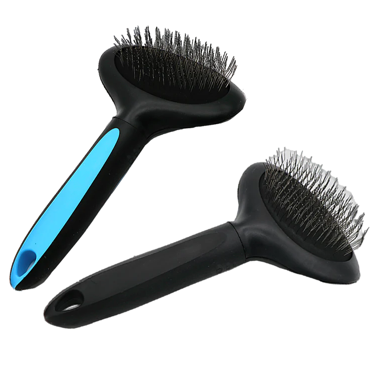 WOW GROOMING Duo, Set 2 Perii Slicker Profesionale, cu Pini Medii Subtiri, Pentru Caini si Pisici cu Blana Deasa