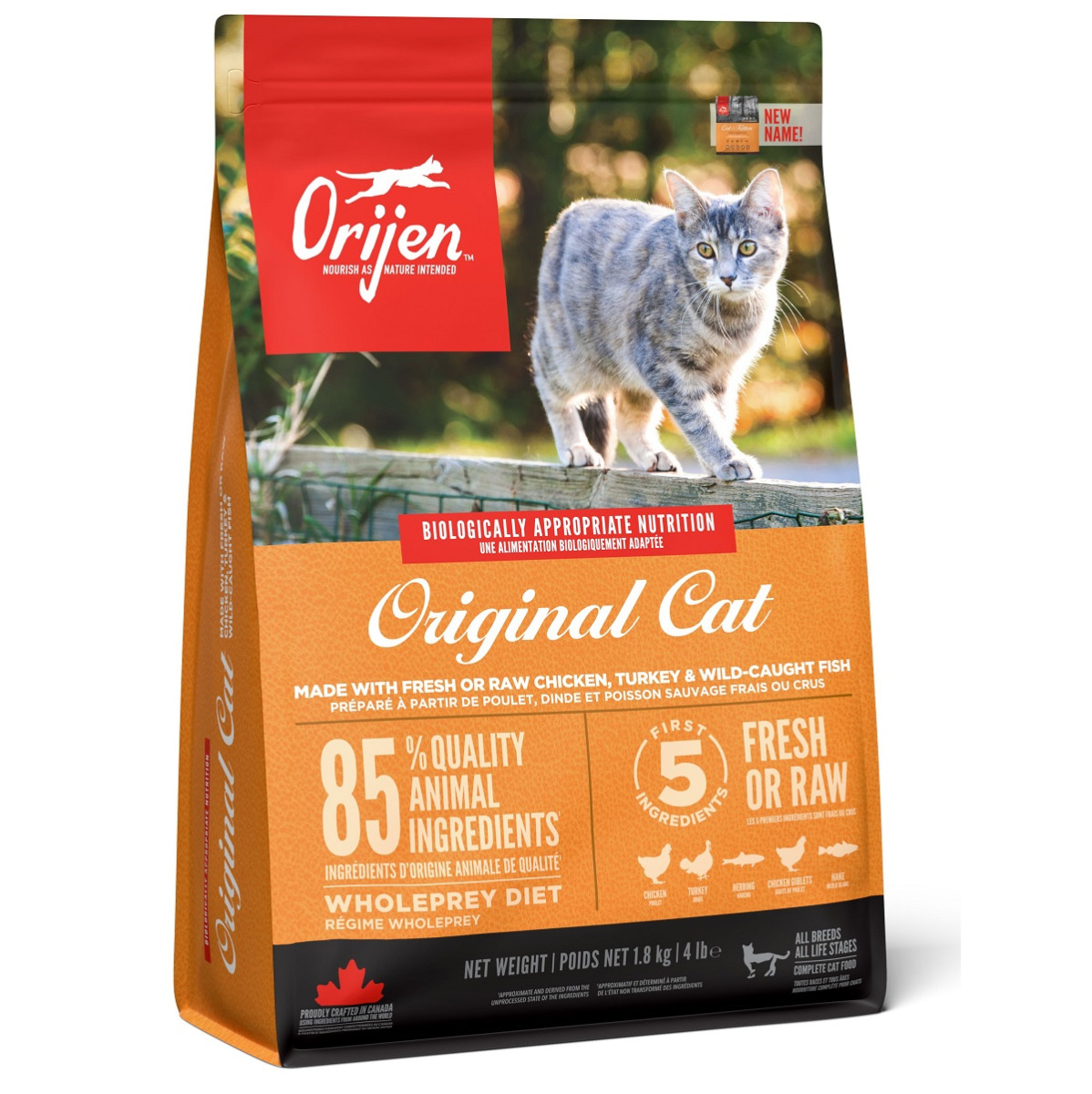 ORIJEN Original Adult Cat, Hrana Uscata Fara Cereale Pentru Pisici 1.8kg