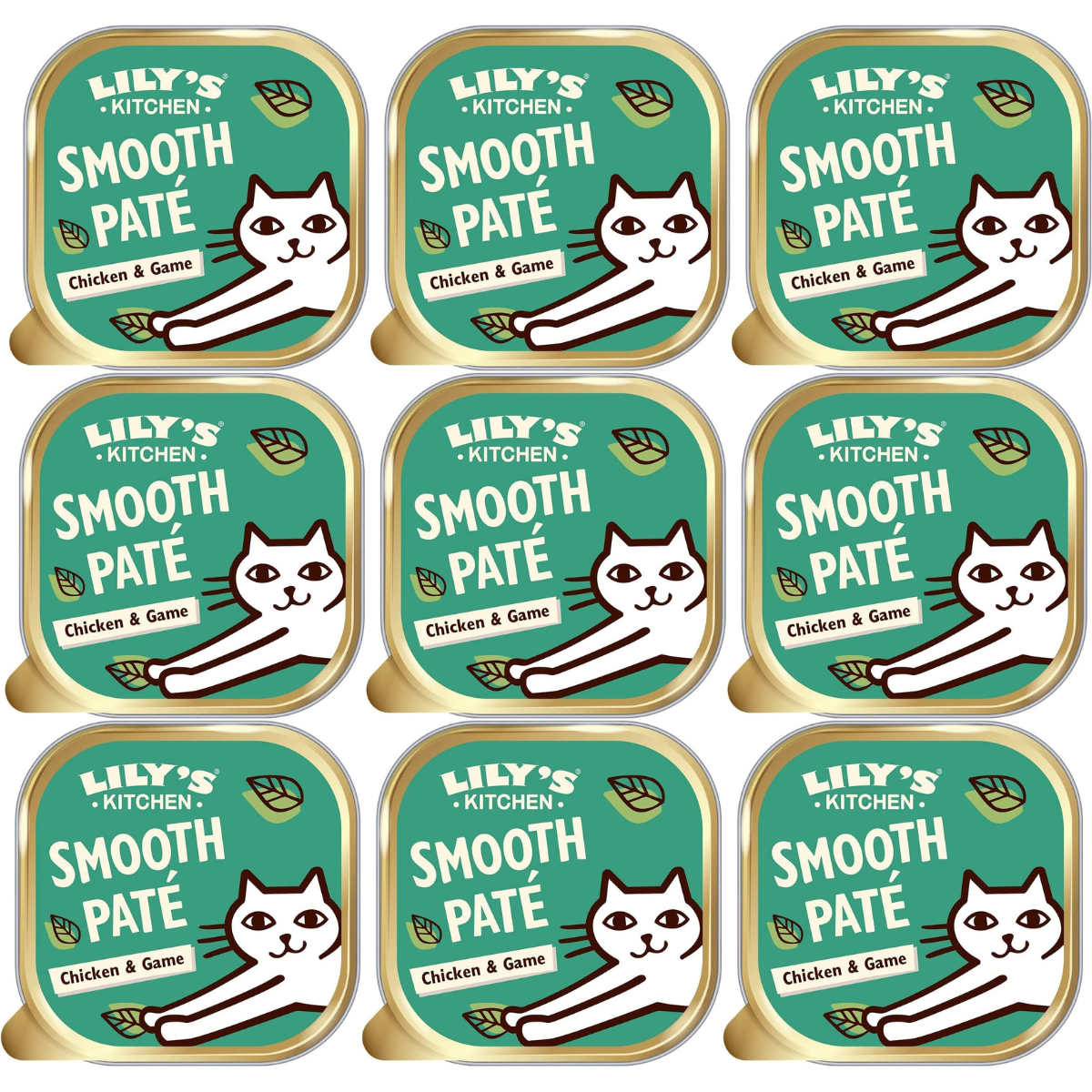 LILY'S KITCHEN Smooth Pate, cu Pui si Vanat, Set Conserve Hrana Umeda Fara Cereale Pentru Pisici Adulte 9x85g