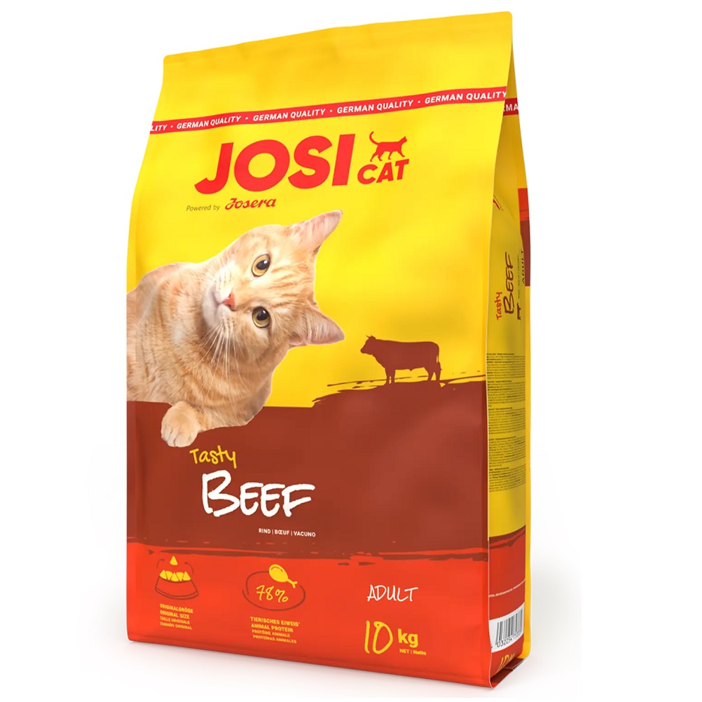 JOSICAT Tasty Beef, cu Vita, 10 kg – Hrană Uscată Completă pentru Pisici Adulte, Nutriție Echilibrată și Blană Sănătoasă