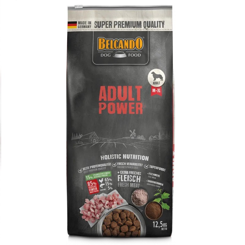 BELCANDO Adult Power, Hrana Uscata Pentru Caini Adulti Activi, Femele Gestante sau in Lactatie, 12.5kg