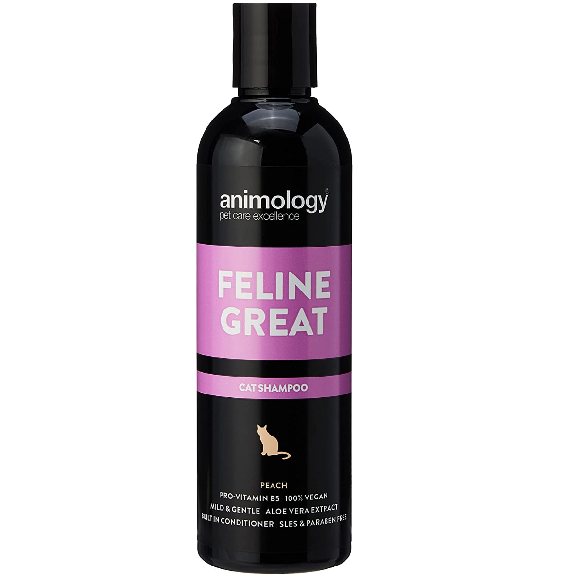 ANIMOLOGY Feline Great, Sampon Vegan, cu Aroma de Piersici, Pentru Pisici, Orice Tip de Blana 250ml