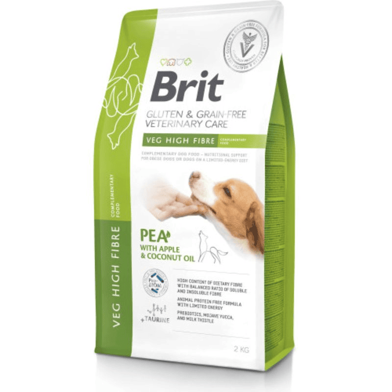 BRIT VET DIETS Dog Grain Free High Fibre 2kg | Hrană Complementară cu Fibre pentru Câini | Suport in Colită și Diaree Sensibilă la Fibre