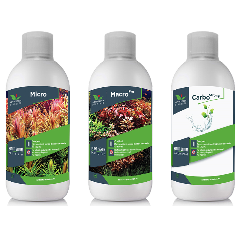 Micro-Macro-Pro Carbo PLANT SERUM, Pachet Fertilizanti Pentru Plante de Acvariu, 3x500ml