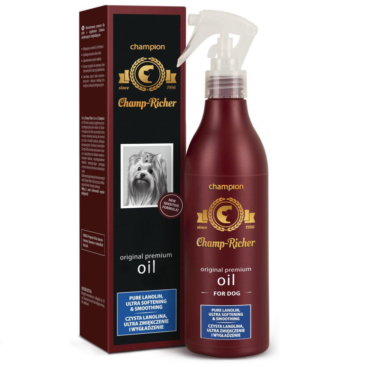CHAMP RICHER  Spray Balsam Leave-in, cu Ulei de Lanolina, Pentru o Blana Moale si Matasoasa, 250ml