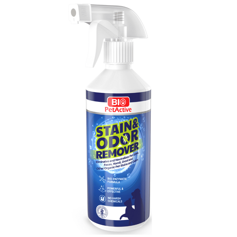 BIO PetActive Stain & Odor Remover 490 ml | Solutie pentru Eliminarea Petelor si Mirosurilor de Animale | Curatare Enzimatica pentru Casa