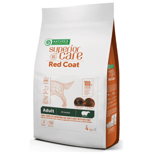 NATURE'S PROTECTION Superior Care Red Coat Grain Free Adult All Breeds cu Miel 10 kg | Hrana Uscata fara Cereale pentru Caini Adulti cu Blana Roscata sau Maronie