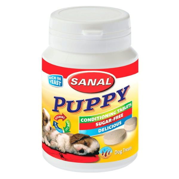 SANAL Puppy 75 g | Supliment Natural cu Calciu, Drojdie si Complex de Vitamine B pentru Catei 6+ Saptamani | Crestere Sanatoasa, Oase si Dinti Puternici