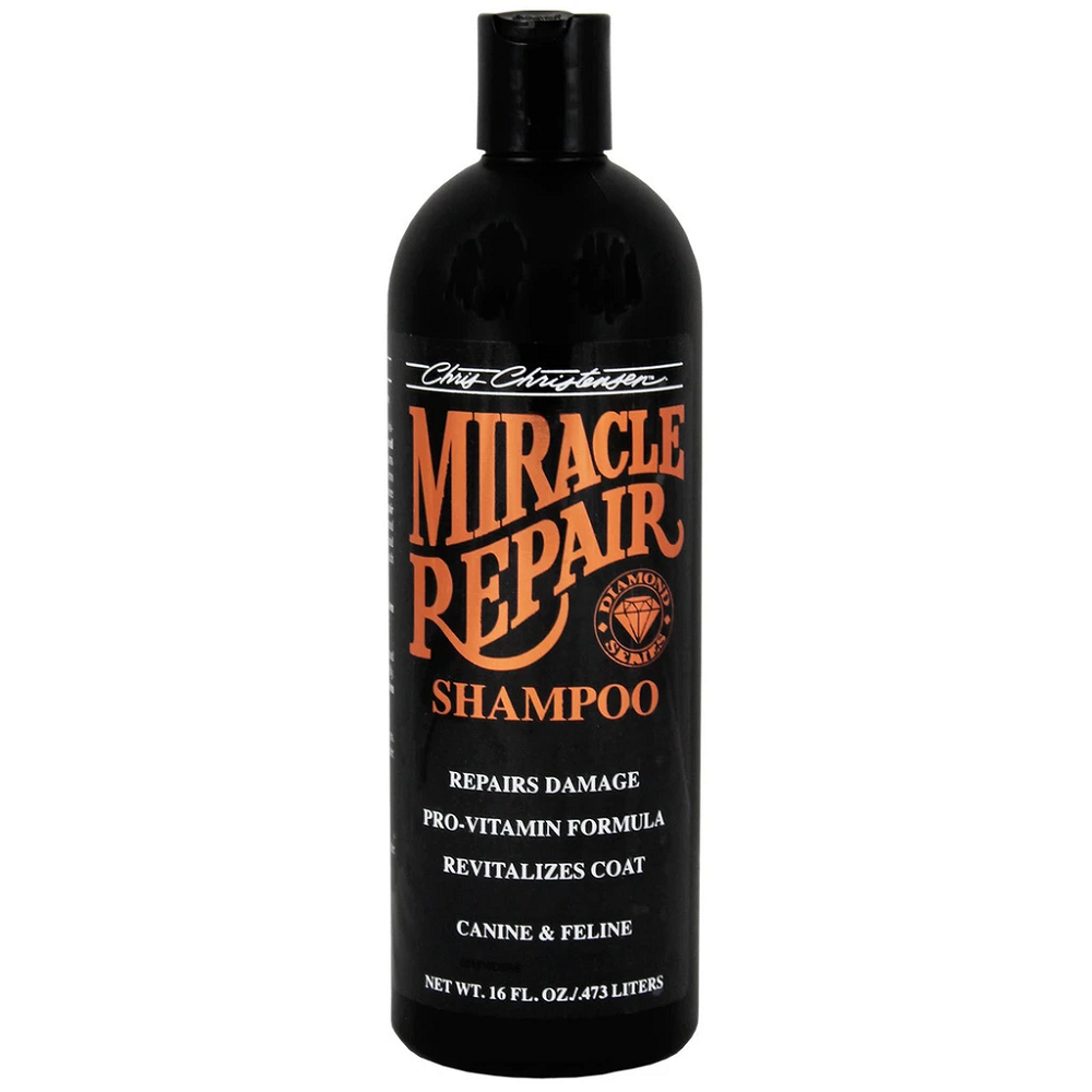 CHRIS CHRISTENSEN Diamond Series Miracle Repair Shampoo 473 ml | Sampon Profesional pentru Caini si Pisici | Repara si Revitalizeaza Blana Deteriorata, Lipsita de Stralucire