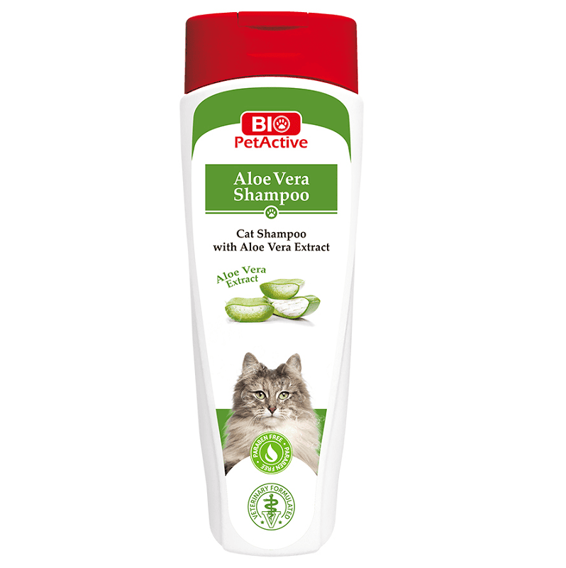 BIO PetActive Aloe Vera Shampoo for Cats 250 ml | Sampon pentru Pisici cu Aloe Vera | Curatare Delicata, Hidratare si Revitalizarea Blanii