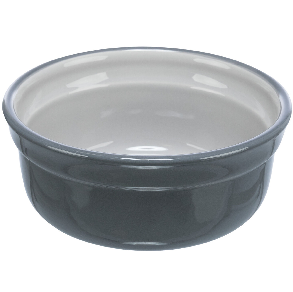 Castron Ceramic Pentru Caini, Gri / Gri Deschis, 600ml | Diametru 15cm