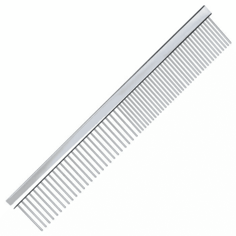 GROOM PROFESSIONAL Chrome Fine/Coarse Comb 19cm | Pieptene Profesional cu Dinți Fini Desi / Rari pentru Câini cu Blană Fină, Deasă sau Voluminoasă